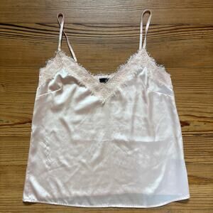 Forever 21 light pink lace neckline cami shirt SIZE S